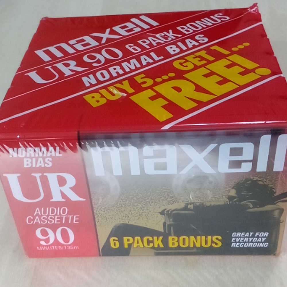 NEW Maxwell Casette Tape 90 Minutes 6 Pack